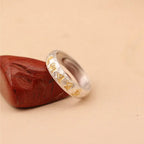 Fortune Jewel Hammer Pattern Om Mani Padme Hum Copper Plated Silver Wealth Ring Fortune Jewel