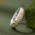Fortune Jewel 999 Sterling Silver Hammer Pattern Om Mani Padme Hum Balance Ring Fortune Jewel