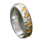 Fortune Jewel 999 Sterling Silver Hammer Pattern Om Mani Padme Hum Balance Ring Fortune Jewel
