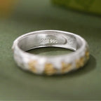 Fortune Jewel 999 Sterling Silver Hammer Pattern Om Mani Padme Hum Balance Ring Fortune Jewel