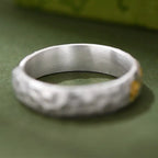 Fortune Jewel 999 Sterling Silver Hammer Pattern Om Mani Padme Hum Balance Ring Fortune Jewel