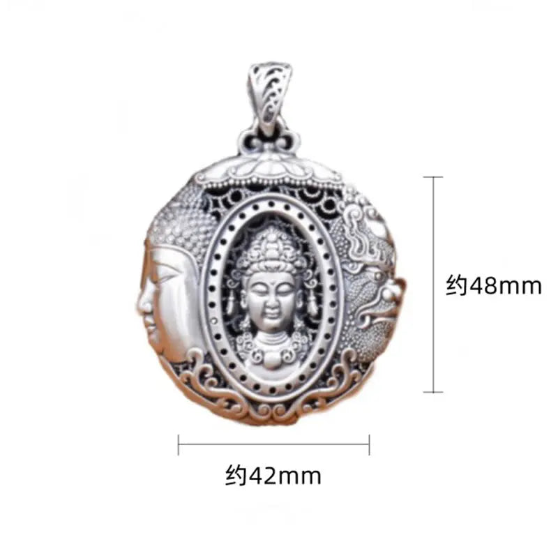 Fortune Jewel Copper Buddha Devil Pattern Serenity Pendant Necklace Fortune Jewel