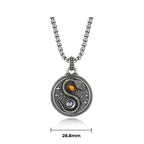 Fortune Jewel Snake Yin Yang Symbol Copper Wealth Necklace Pendant Fortune Jewel