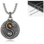 Fortune Jewel Snake Yin Yang Symbol Copper Wealth Necklace Pendant Fortune Jewel