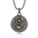 Fortune Jewel Snake Yin Yang Symbol Copper Wealth Necklace Pendant Fortune Jewel