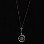 Fortune Jewel Om Mani Padme Hum Copper Plated Silver Wealth Rotating Necklace Pendant Fortune Jewel