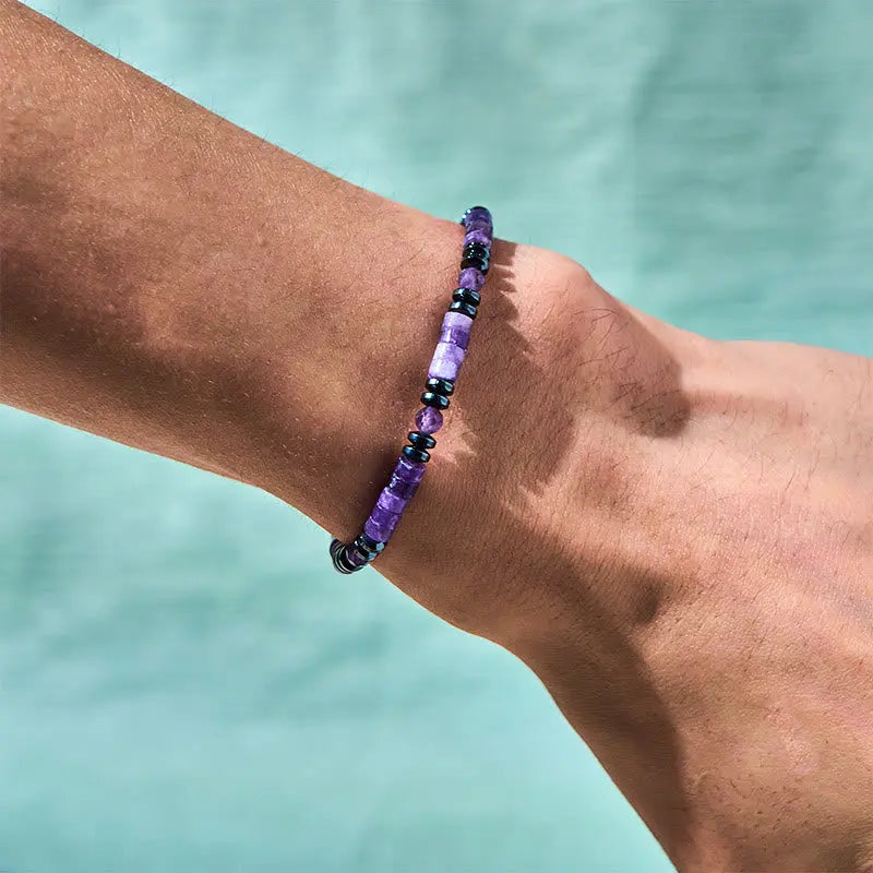 Fortune Jewel Amethyst Hematite Spiritual Awareness Bracelet Fortune Jewel