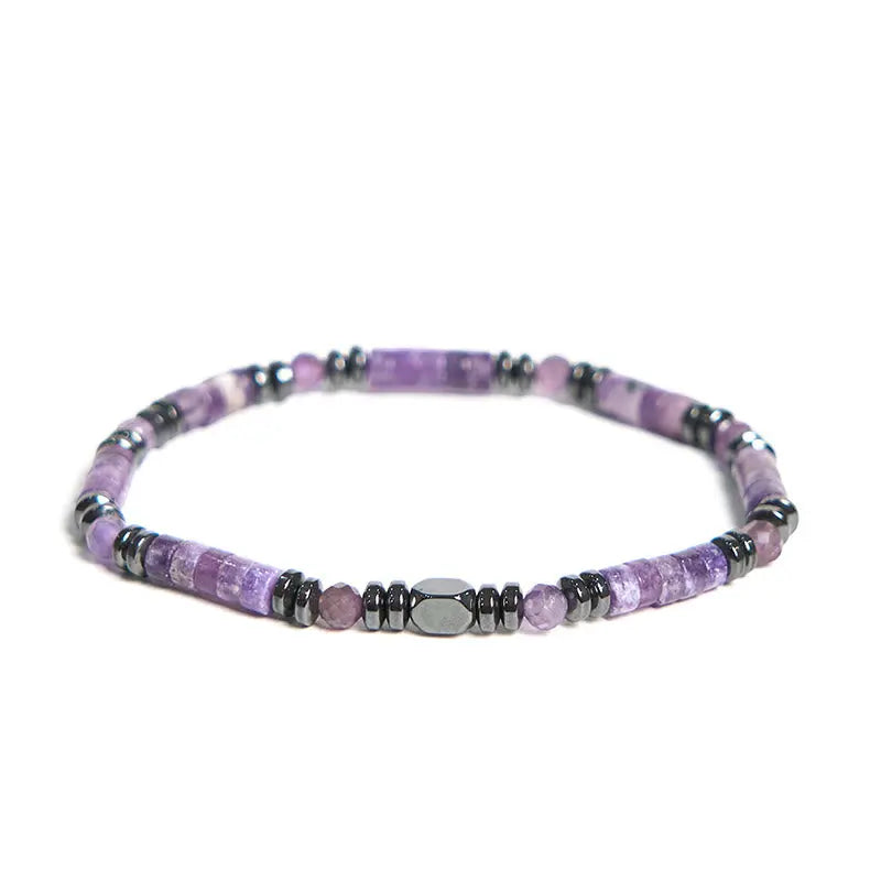 Fortune Jewel Amethyst Hematite Spiritual Awareness Bracelet Fortune Jewel