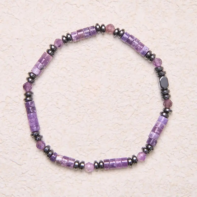 Fortune Jewel Amethyst Hematite Spiritual Awareness Bracelet Fortune Jewel