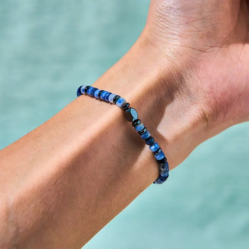 Buddha Stone Sodalite Hematite Blue Aventurine Intuition Bracelet Fortune Jewel