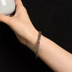 Vintage Tang Dynasty Flower Design Engraved Red Agate Copper Luck Bracelet Bangle Fortune Jewel