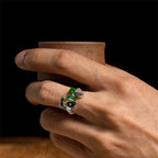 Fortune Jewel Flower Pattern Copper Alloy Luck Elastic Rope Ring