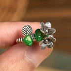 Fortune Jewel Flower Pattern Copper Alloy Luck Elastic Rope Ring