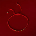 Fortune Jewel 925 Sterling Silver Plated Gold Beads Red String Braided Protection Bracelet