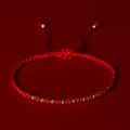 Fortune Jewel 925 Sterling Silver Plated Gold Beads Red String Braided Protection Bracelet