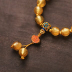 Fortune Jewel Gold Foil Liuli Glass Bead Ruyi Golden Ingot Fortune Bracelet Fortune Jewel