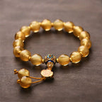 Fortune Jewel Gold Foil Liuli Glass Bead Ruyi Golden Ingot Fortune Bracelet Fortune Jewel