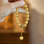 Fortune Jewel Gold Foil Liuli Glass Bead Ruyi Golden Ingot Fortune Bracelet Fortune Jewel