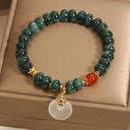 Fortune Jewel Blue Jade Beads Peace Buckle Prosperity Bracelet Fortune Jewel