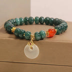 Fortune Jewel Blue Jade Beads Peace Buckle Prosperity Bracelet Fortune Jewel
