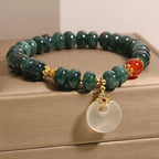 Fortune Jewel Blue Jade Beads Peace Buckle Prosperity Bracelet Fortune Jewel