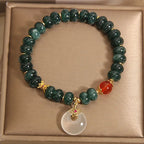 Fortune Jewel Blue Jade Beads Peace Buckle Prosperity Bracelet Fortune Jewel