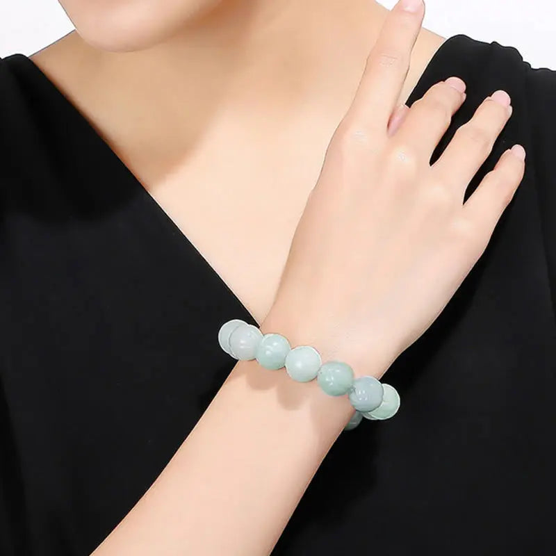 Fortune Jewel Natural Jade Lotus Carving Prosperity Bracelet Fortune Jewel