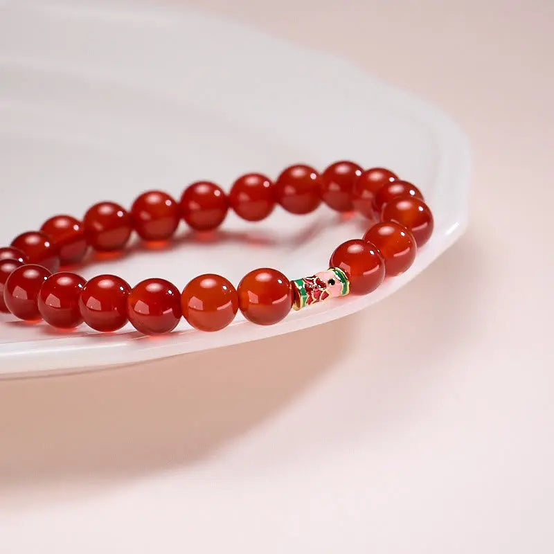Fortune Jewel Natural Red Agate Lucky Koi Fish Confidence Bracelet Fortune Jewel