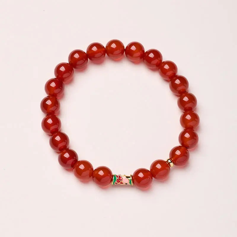 Fortune Jewel Natural Red Agate Lucky Koi Fish Confidence Bracelet Fortune Jewel