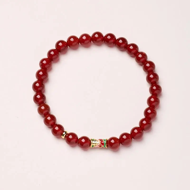 Fortune Jewel Natural Red Agate Lucky Koi Fish Confidence Bracelet Fortune Jewel