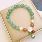 Fortune Jewel Green Strawberry Quartz Shell Peach Blossom Soothing Bracelet Fortune Jewel