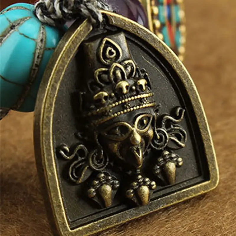 Fortune Jewel Tibetan Buddha's Eye Turquoise Lotus Zakiram Protection Rope Bracelet Fortune Jewel