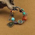 Fortune Jewel Tibetan Buddha's Eye Turquoise Lotus Zakiram Protection Rope Bracelet Fortune Jewel