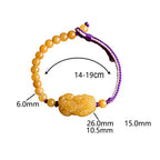 Fortune Jewel Golden Silk Jade Beads PiXiu Wealth Bracelet Fortune Jewel