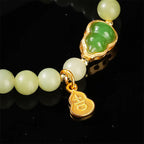 Fortune Jewel Natural Jade Green Aventurine Gourd Fu Character Luck Bracelet Fortune Jewel