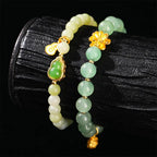 Fortune Jewel Natural Jade Green Aventurine Gourd Fu Character Luck Bracelet Fortune Jewel