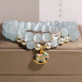 Fortune Jewel Blue Cat Eye Trojan Horse Charm Support Double Wrap Bracelet Fortune Jewel