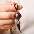 Fortune Jewel Ebony Wood Venus Aurora Bead Lacquer Craft Peace Necklace Pendant Fortune Jewel