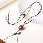 Fortune Jewel Ebony Wood Venus Aurora Bead Lacquer Craft Peace Necklace Pendant Fortune Jewel