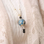 Fortune Jewel Ebony Wood Aurora Lacquer Craft Bead Pearl Balance Necklace Pendant Fortune Jewel