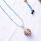 Fortune Jewel Ebony Wood Colorful Lacquer Craft Bead Calm Necklace Pendant Fortune Jewel