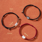 Fortune Jewel Faceless Cat Head Red String Shell Connection Bracelet Fortune Jewel