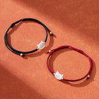 Fortune Jewel Faceless Cat Head Red String Shell Connection Bracelet Fortune Jewel