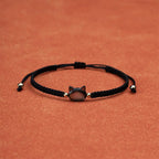 Fortune Jewel Faceless Cat Head Red String Shell Connection Bracelet Fortune Jewel
