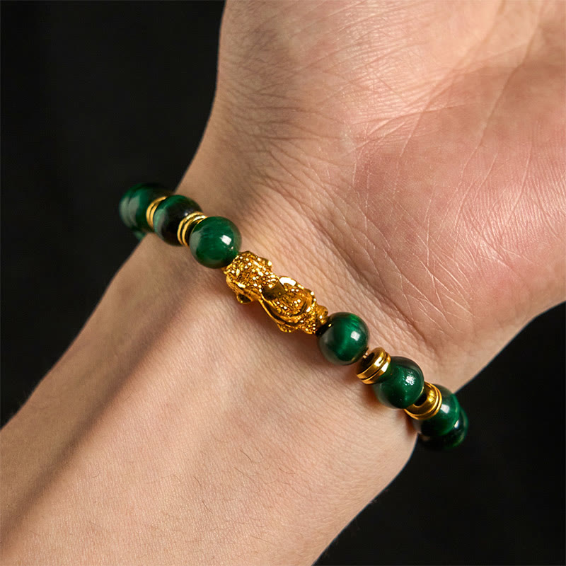 Fortune Jewel Various Color Tiger Eye Beads Spacer Beads Pixiu Wealth Courage Bracelet
