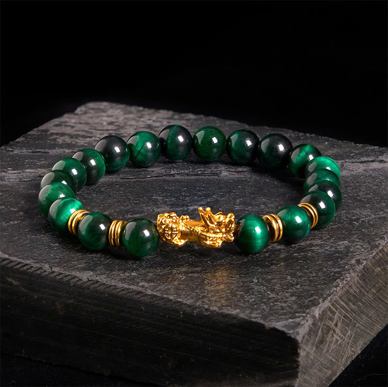 Fortune Jewel Various Color Tiger Eye Beads Spacer Beads Pixiu Wealth Courage Bracelet