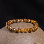 Fortune Jewel Various Color Tiger Eye Beads Spacer Beads Pixiu Wealth Courage Bracelet