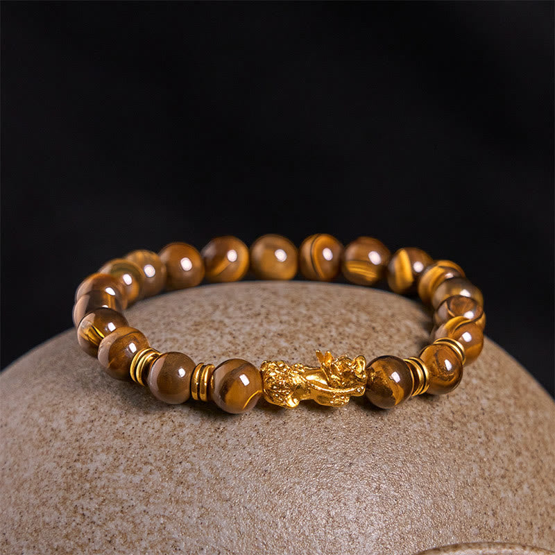 Fortune Jewel Various Color Tiger Eye Beads Spacer Beads Pixiu Wealth Courage Bracelet