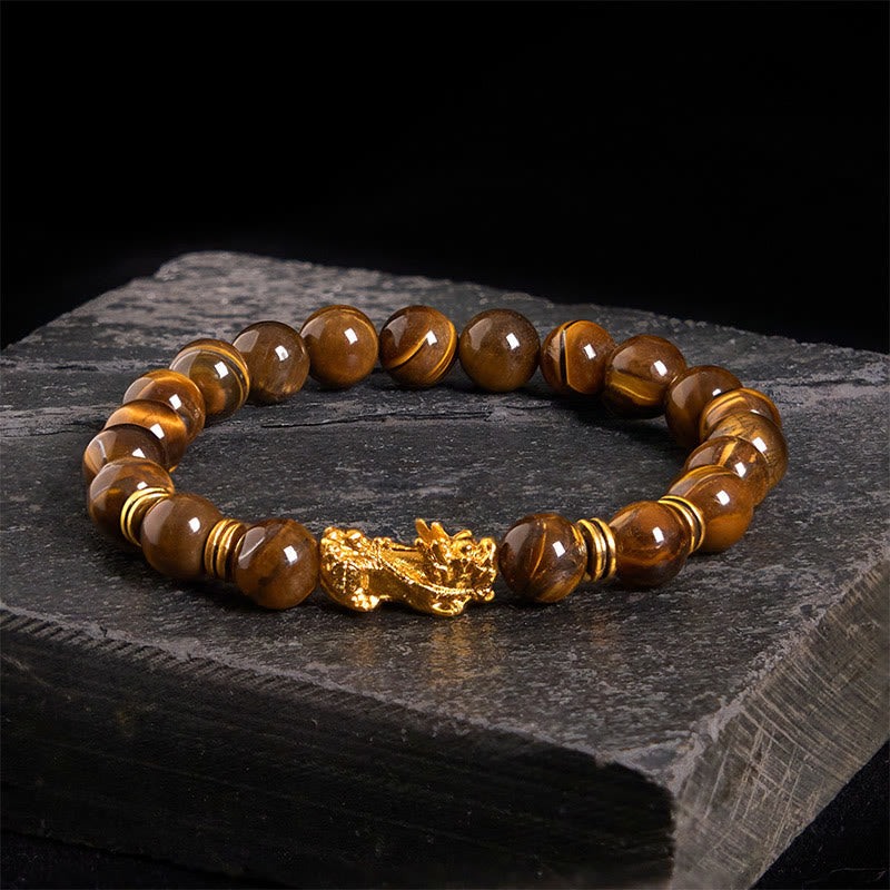 Fortune Jewel Various Color Tiger Eye Beads Spacer Beads Pixiu Wealth Courage Bracelet