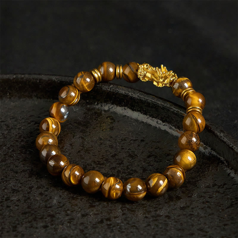 Fortune Jewel Various Color Tiger Eye Beads Spacer Beads Pixiu Wealth Courage Bracelet